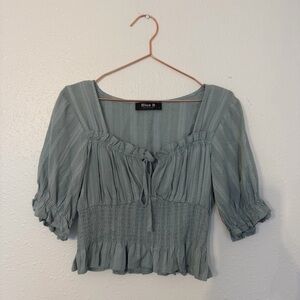 Blue B Sage Smocked Blouse